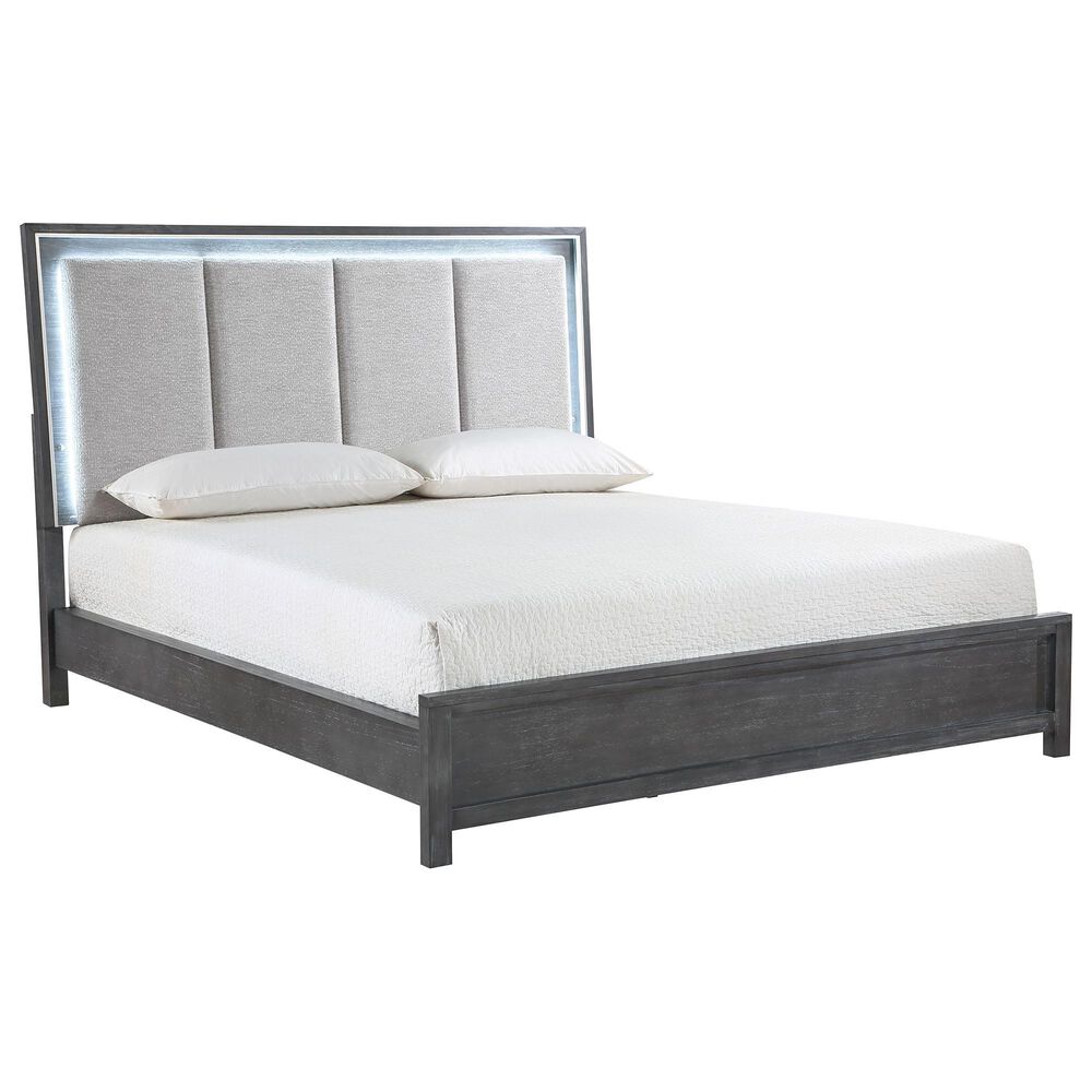 New Heritage Design Odessa 4-Piece Queen Bedroom Set in Charcoal and Silver, , large