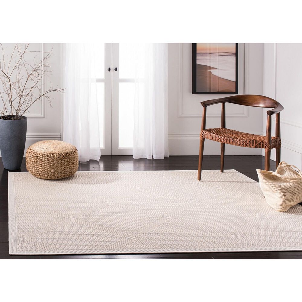 Safavieh Bermuda 6&#39;7&quot; x 9&#39;2&quot; Cream and Beige Indoor/Outdoor Area Performance Rug, , large