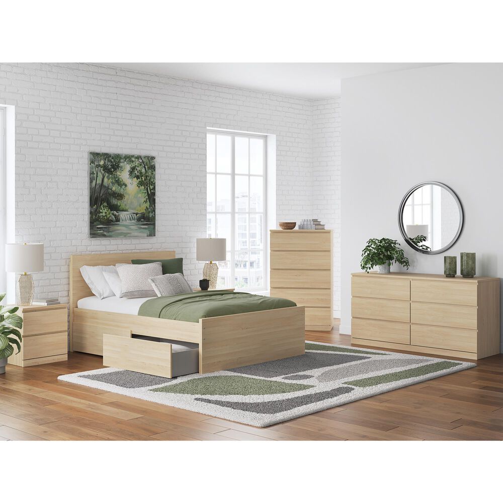 Ashley Onita Full Panel Platform Bed with 1 Side Storage in Natural, , large