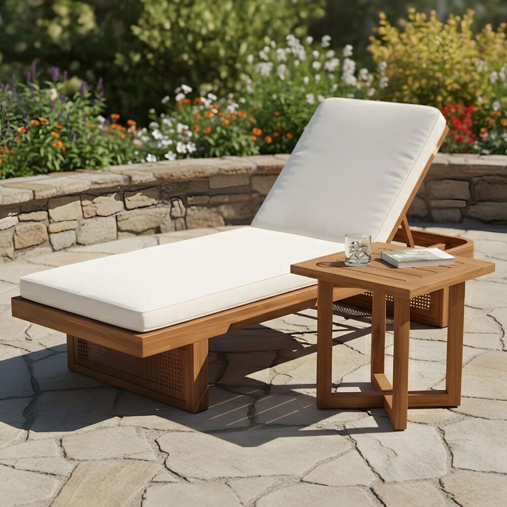 Hearth and Haven 2-Piece Outdoor Chaise Lounge Set in Cream, , large