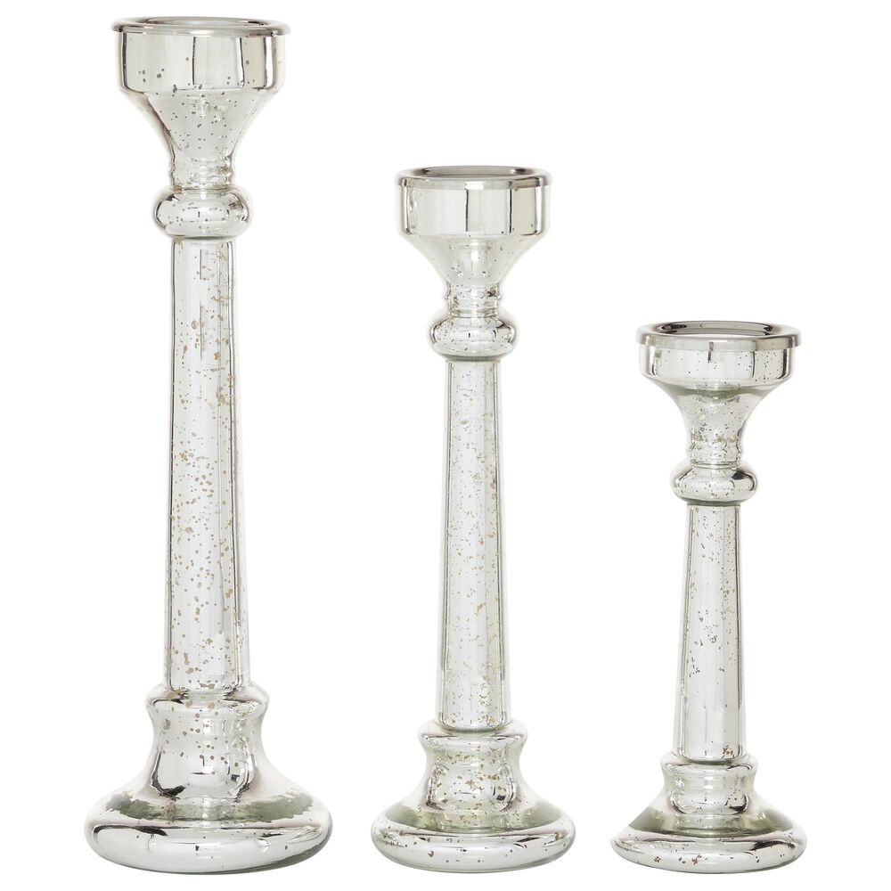 Maple and Jade Assorted Candleholder in Semi Shine Silver (Set of 3), , large