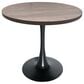 Leisuremod LeisureMod Bristol Dining table, Black Base with 36 Round Dark Walnut MDF top, , large