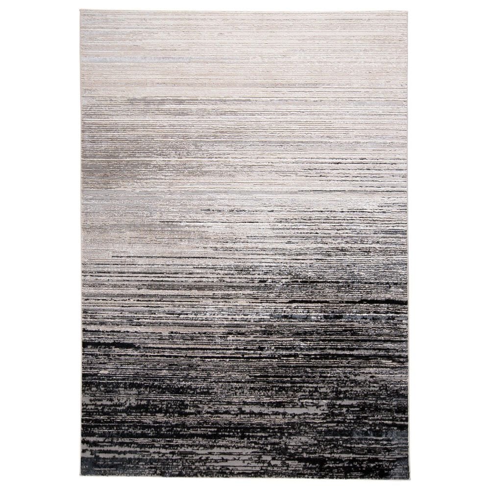 Feizy Micah 12" x 18" Black and Dark Gray Area Rug, , large