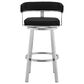 Blue River Lorin 26" Swivel Counter Stool with Black Cushion in Stainless Steel, , large