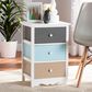 Baxton Studio Kalila 3-Drawer End Table in White and Multicolor, , large