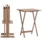Linon Home Decor Acacia Folding TV Tray Table Set with Stand in Natural (Set of 4), , large