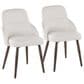 LumiSource York Side Chair with White Faux Leather Cushion in Dark Walnut (Set of 2), , large
