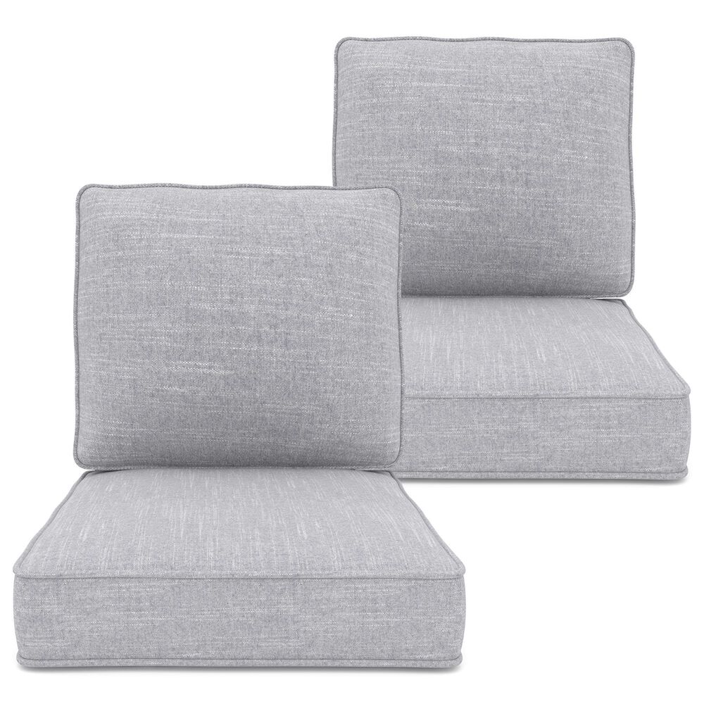 Sunwell Garden 4" Thick Outdoor Cushion Set in Light Grey (Set of 2), , large