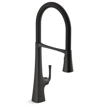 Kohler Graze Pull Down Kitchen Sink Faucet in Matte Black, , large