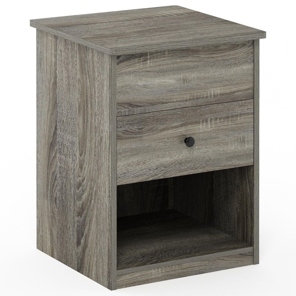 HOMLUX 1-Drawer Lift Top Nightstand in French Oak Grey, , large
