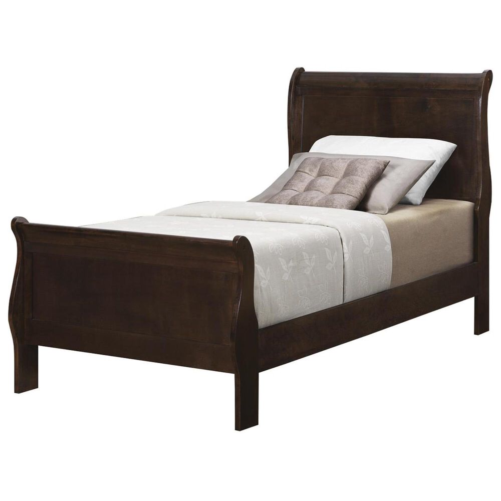 Pacific Landing Louis Philippe Twin Sleigh Bed in Cappuccino, , large