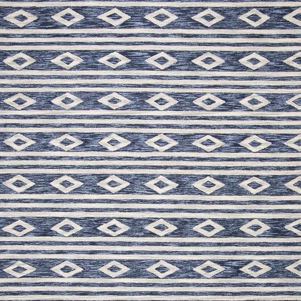 Safavieh Micro-Loop MLP153N 5&#39; Round Navy and Ivory Area Rug, , large