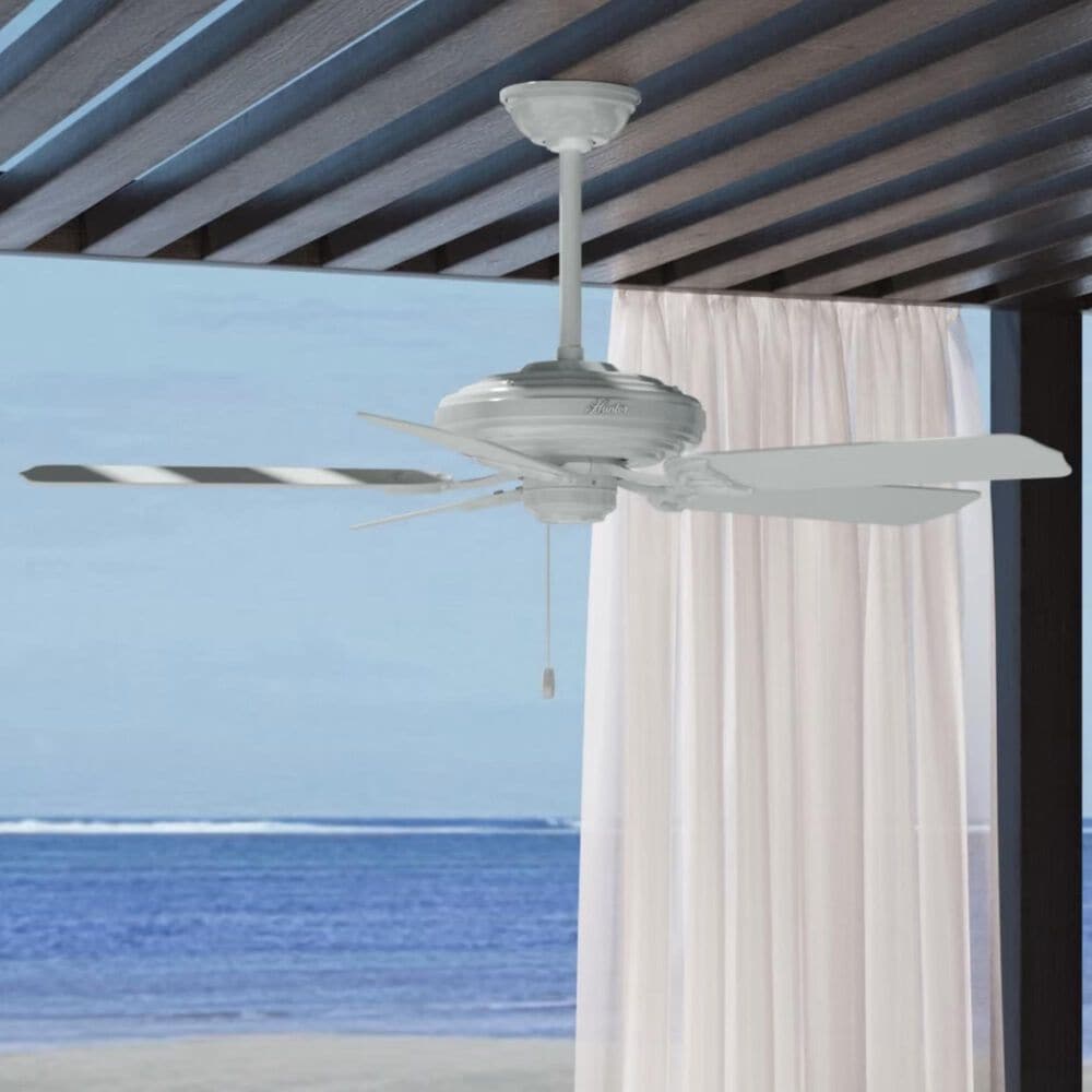 Hunter Sea Air 52&quot; Outdoor Ceiling Fan in White, , large