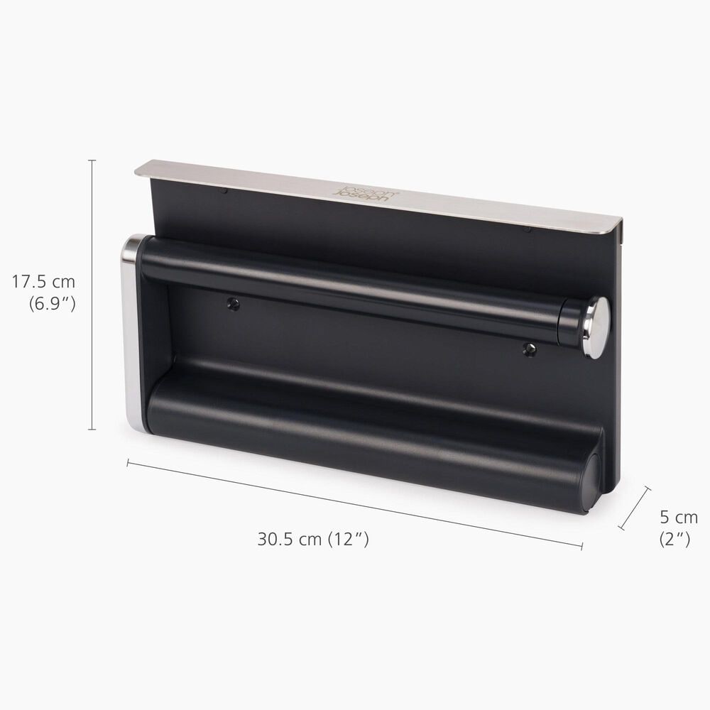 Joseph Joseph RollGrip Under-Shelf Kitchen Roll Holder in Stainless Steel, , large