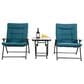 Furniture of America Bastia 3-Piece Patio Conversation Set in Teal, , large