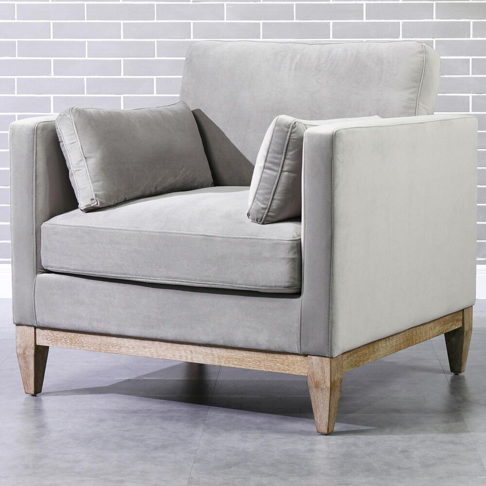 Jennifer Taylor Home Knox Arm Chair in Opal Grey Velvet, , large