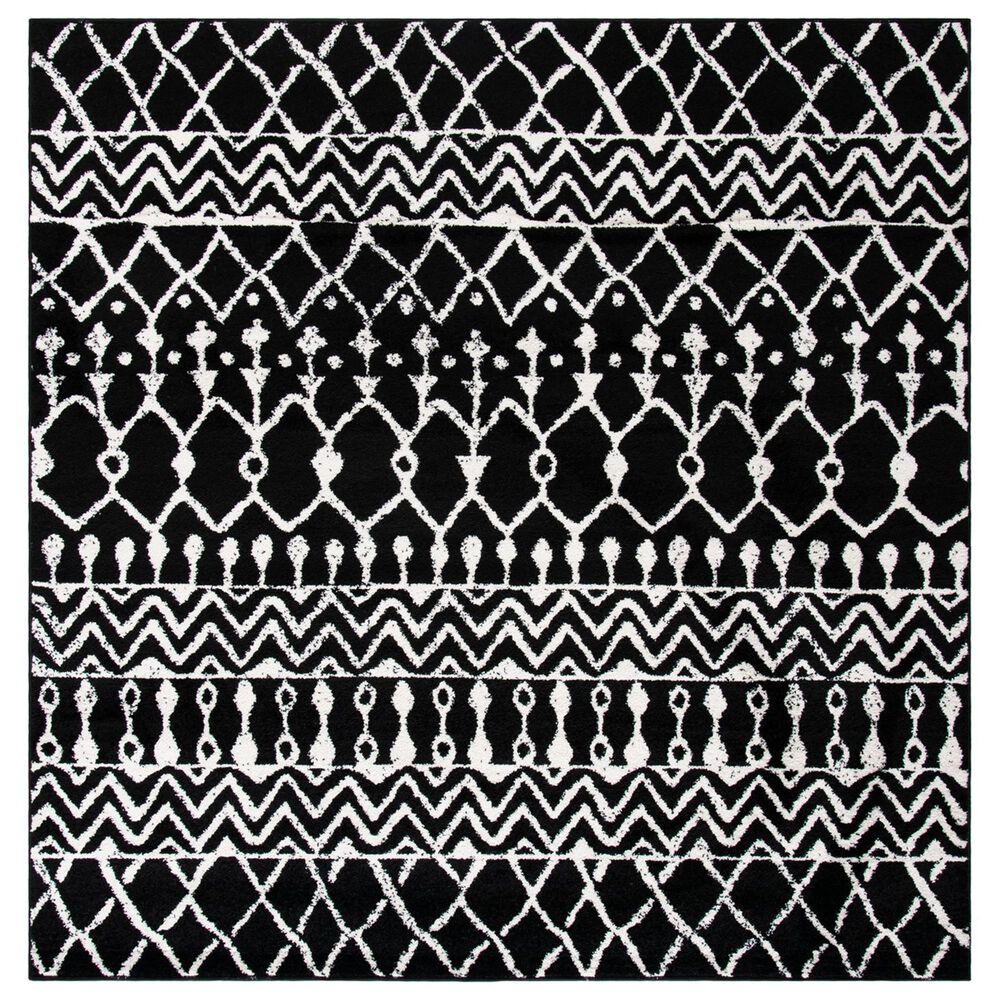 Safavieh Tulum TUL270 5" Square Black and Ivory Area Rug, , large