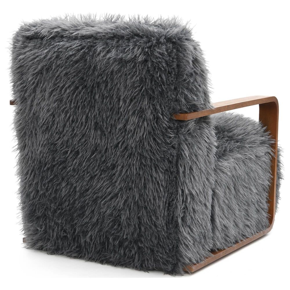 Furniture of America Neyra Long-Haired Accent Chair in Charcoal Gray, , large