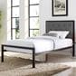 Modway Mia Gray Fabric Upholstered Twin Platform Bed in Brown, , large