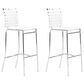 Zuo Modern Criss Cross Bar Stools in White and Silver (Set of 2), , large