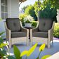HOMLUX Outdoor Arm Chair in Black (Set of 2), , large