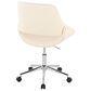 LumiSource Fabrico Swivel Office Chair with Cream Faux Leather Cushion in Chrome, , large