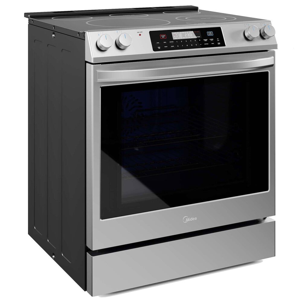 Midea 6.3 Cu. Ft. 5-Burner Smart Slide-In Electric Range in Stainless Steel, , large