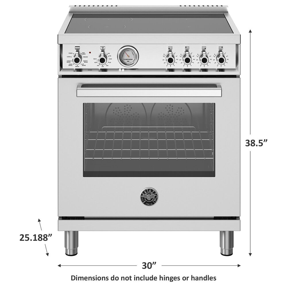 Bertazzoni Professional 4.7 Cu.Ft. Induction Range with Elegant Temperature Gauge in Stainless Steel, , large