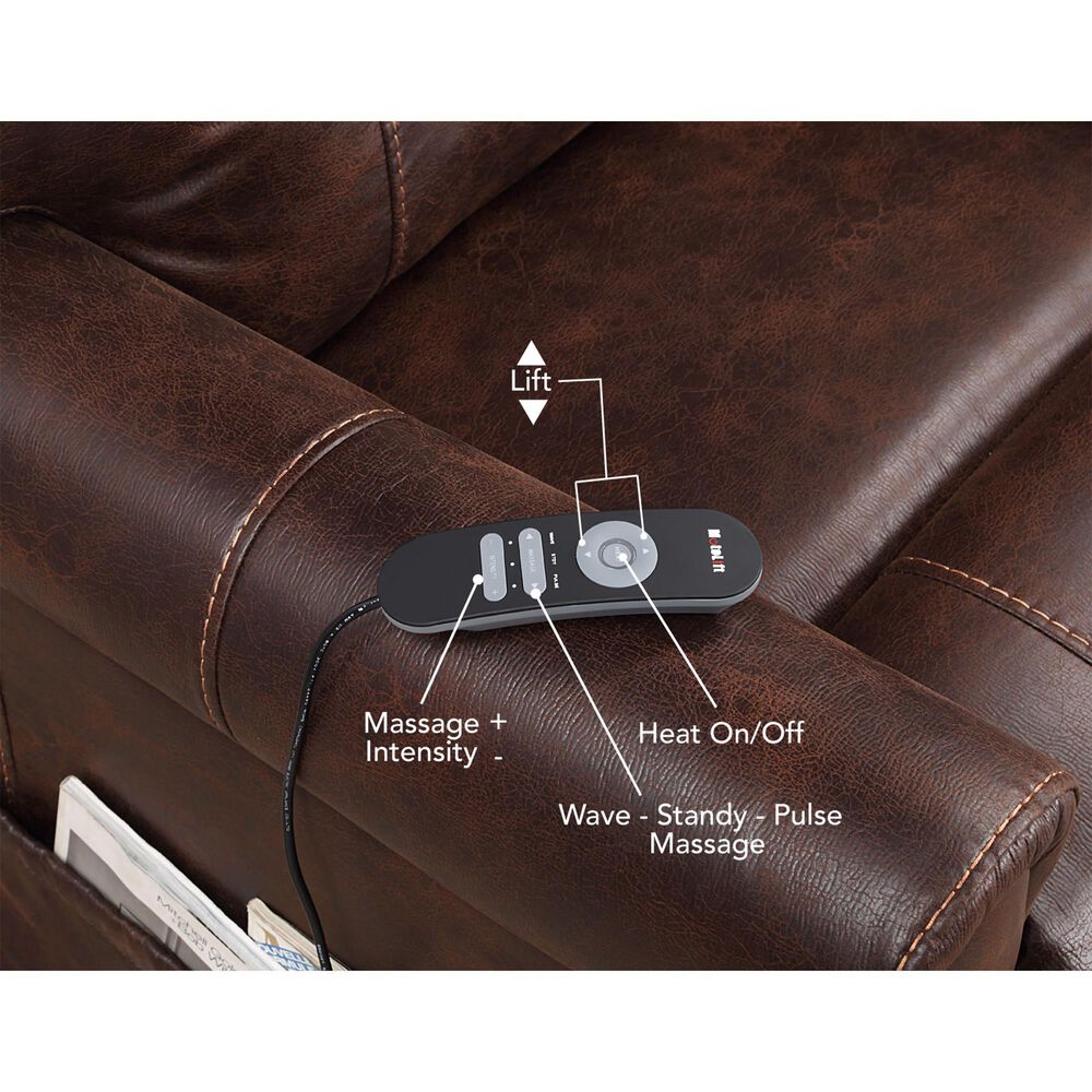 Steve Silver Ottawa Power Lift Recliner with Heat and Massage in Walnut, , large