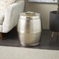 Maple and Jade Handmade Drum Accent End Table in Silver, , large