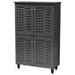 Baxton Studio Winda 4-Door Entryway Shoe Storage Cabinet in Dark Gray, , large