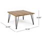 Hearth and Haven Zion Outdoor Square Coffee Table with Metal Hairpin Legs in Teak, , large