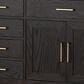 Lexora Home Abbey 84" Double Bathroom Vanity in Black Oak with 2 cm White Cultured Marble Top and Rectangular Sinks, , large