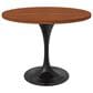 Leisuremod LeisureMod Verve Collection 36 Round Dining Table, Black Base with Cognac Brown MDF Top, , large