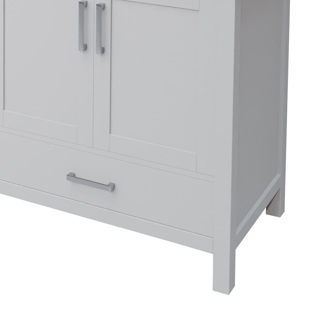 Lexora Home Jacques 72&quot; Double Bathroom Vanity in White with 2 cm White Quartz Top and Rectangular Sinks, , large