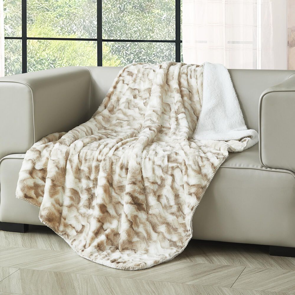 Duke Imports Whitetail Wave Plush Throw in Brown, , large