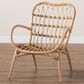 Baxton Studio Bajo Arm Chair in Natural Brown, , large