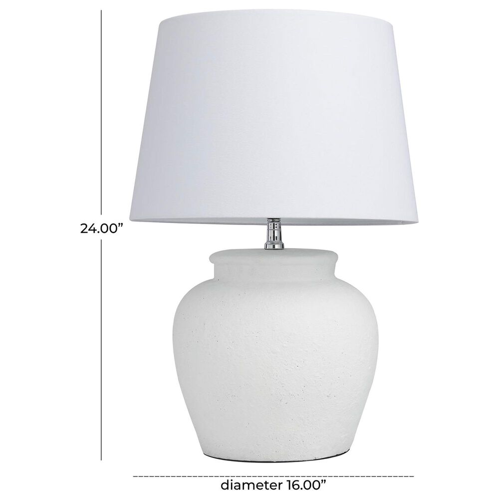 Maple and Jade Cement Table Lamp in White, , large