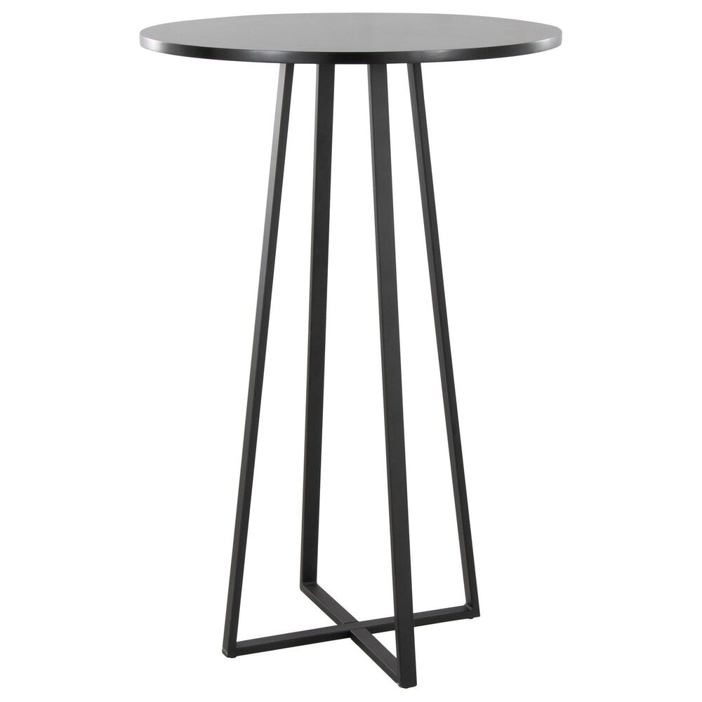LumiSource Cosmo Bar Table in Black Metal and Black Wood, , large