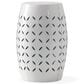 Hearth and Haven Lilac Outdoor Metal Side Table with Cylindrical Design in White, , large