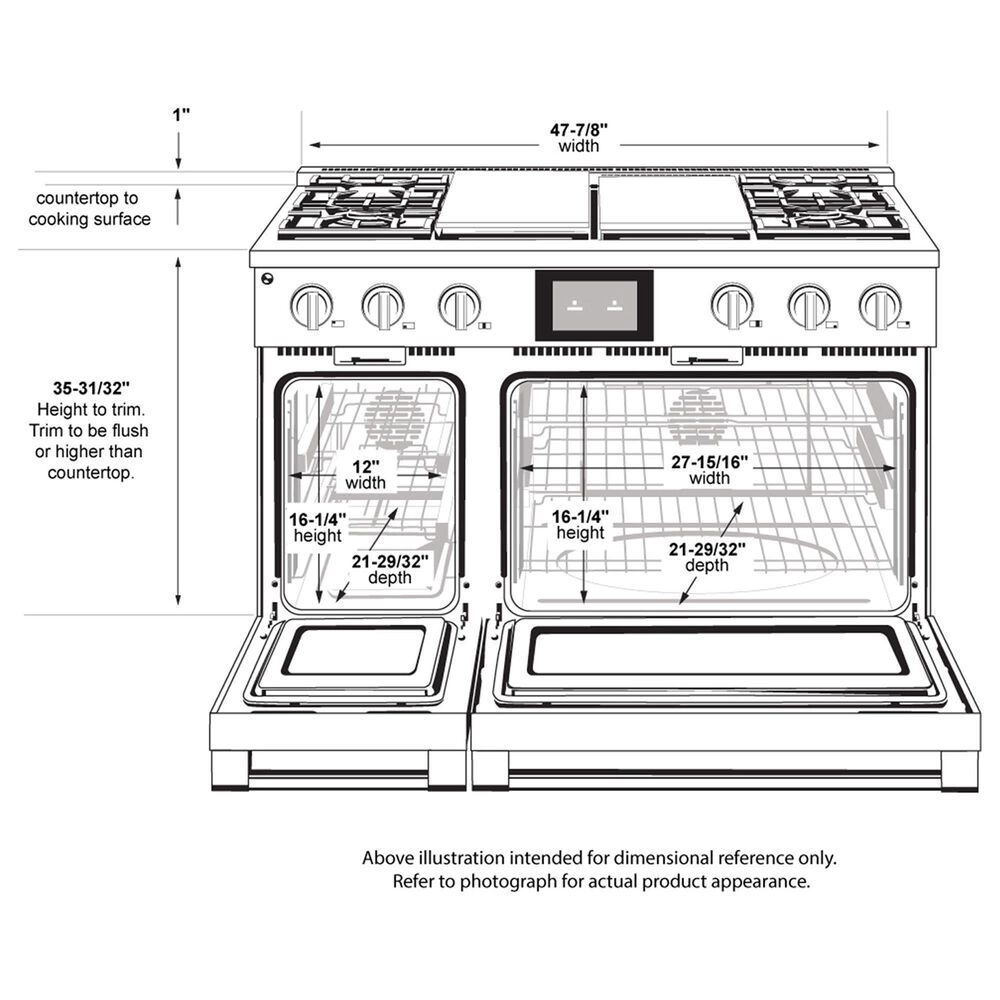 Monogram 48&quot; Dual-Fuel Professional Range with 4 Burners, Grill and Griddle in Stainless Steel, , large