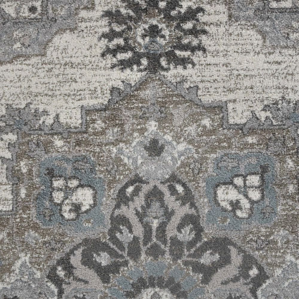 Amer Rugs Alexandria 6&#39;7&quot; Round Ivory and Stone Gray Area Rug, , large