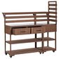 HOMLUX 62.3"" Outdoor Kitchen Island in Brown, , large