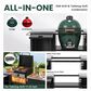 HOMLUX 72.4" Outdoor Kitchen Island with Large Fold-out Prep Table and Adjustable Shelves for Big Green Egg in Black, , large