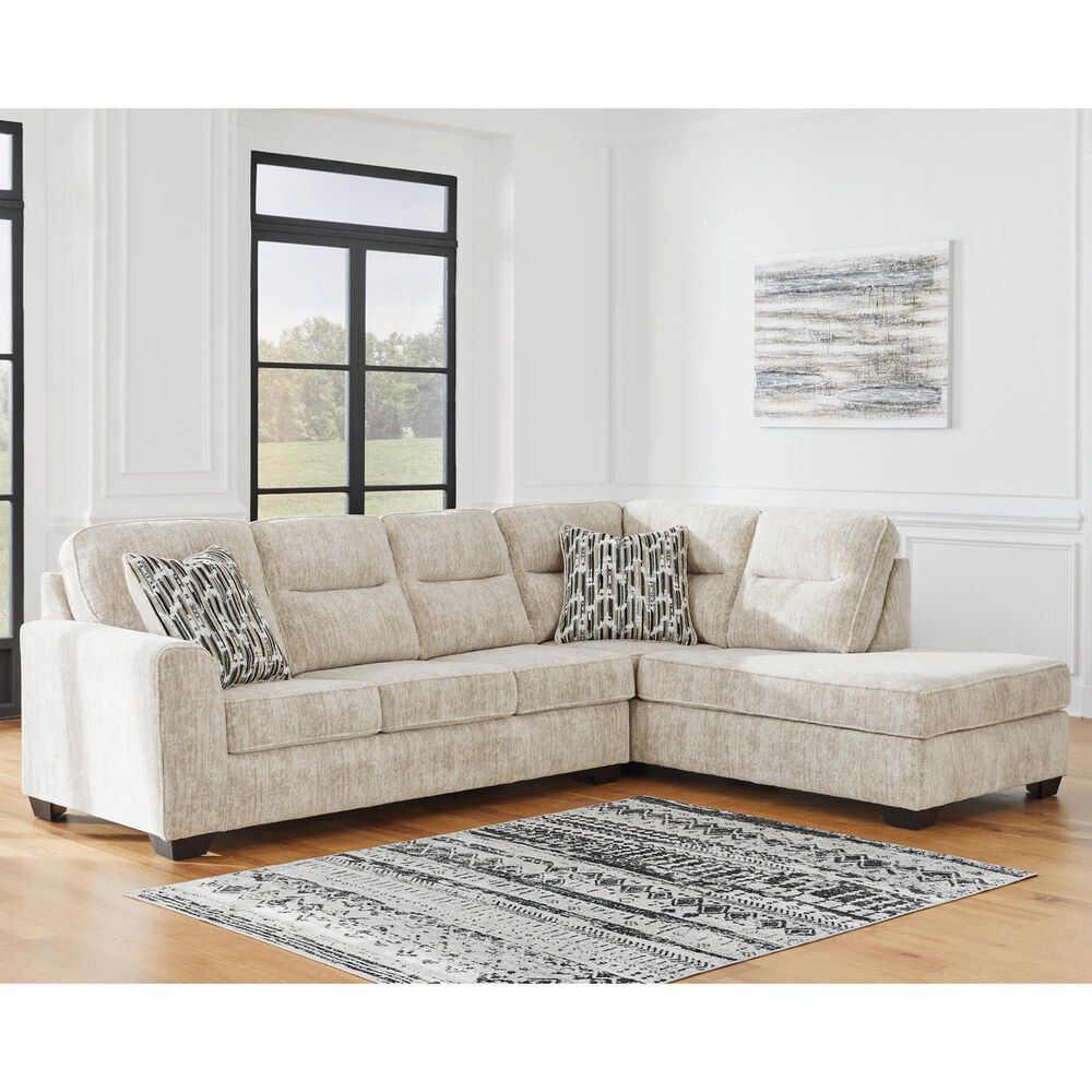 Ashley Lonoke 2-Piece Right Facing Sectional with Chaise in Parchment, , large