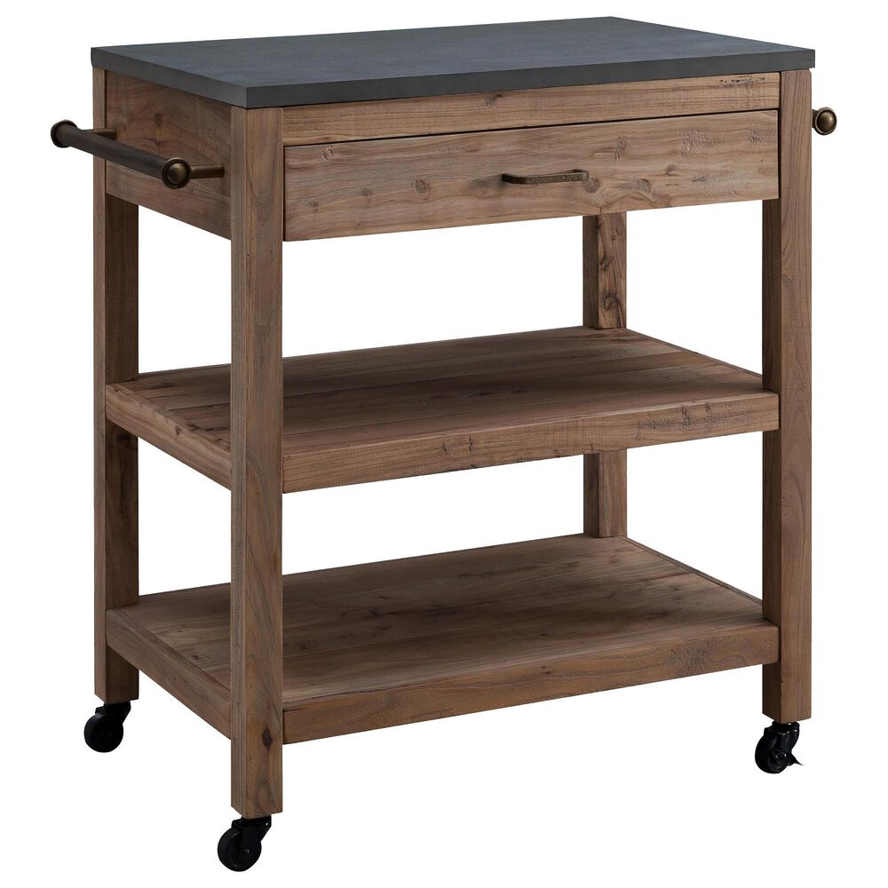 Southern Enterprises Culmore Rolling Kitchen Cart in Natural and Gray, , large