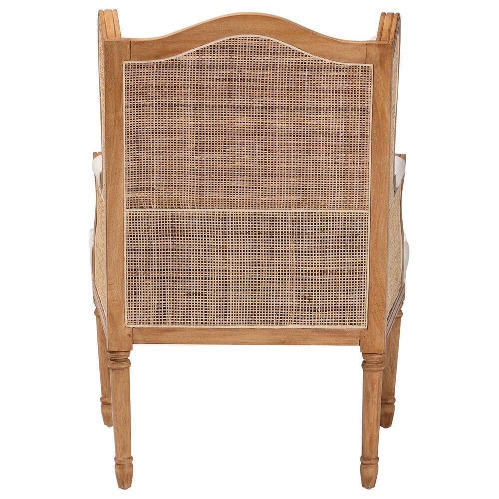 Baxton Studio Rachana Accent Chair with Honey Oak Frame in Beige, , large