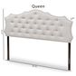 Baxton Studio Aurora Queen Upholstered Headboard in Greyish Beige, , large