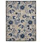 Nourison Aloha 9"6" x 13" Natural and Blue Indoor/Outdoor Area Rug, , large