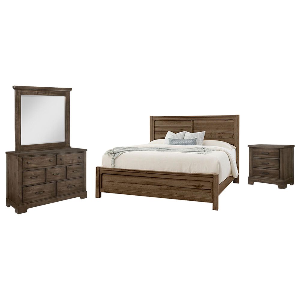 Viceray Collections Cool Rustic 4-Piece King Plank Bedroom Set in Mink, , large